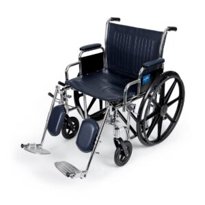 Excel Extra-Wide Wheelchair, 20" Seat, Removable Desk-Length Arms, Elevating Leg Rests