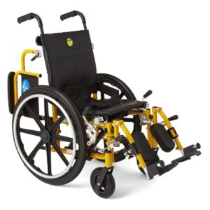 Excel Pediatric Wheelchair with Elevating Legrests 14in Seat 250lbs Yellow 1Ct