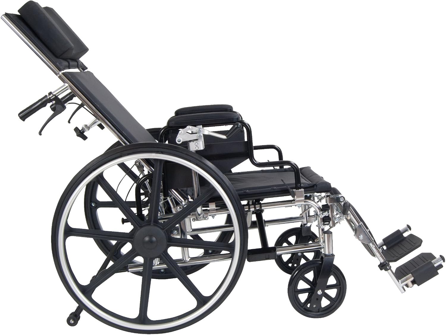 Viper Plus GT Full Reclining Wheelchair, Detachable Desk Arms, 18'' Seat Black - Image 4