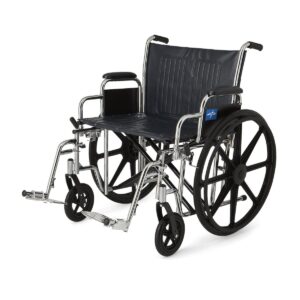 Excel Extra-Wide Wheelchair, 22" Seat, Removable Desk-Length Arms, Swing-Away Footrests