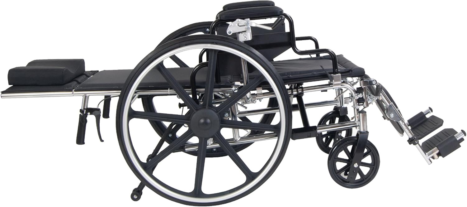 Viper Plus GT Full Reclining Wheelchair, Detachable Desk Arms, 18'' Seat Black - Image 3