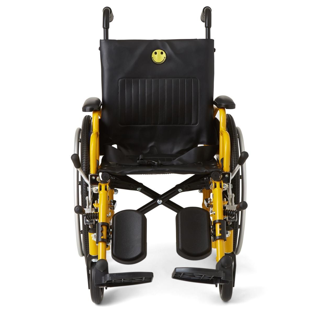 Excel Pediatric Wheelchair with Elevating Legrests 14in Seat 250lbs Yellow 1Ct - Image 3
