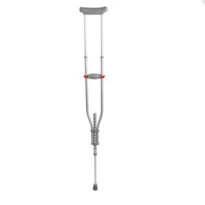 Quick-Fit Aluminum Crutches with Red Dot Hand Grip 1Pc