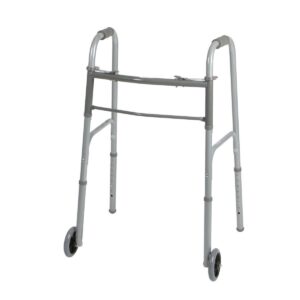 Two-Button Folding Walker, Adult, Aluminum, 5'5"-6'6" (165.1Ð198.1 cm) Approximate User Height, Adjustable Height from 32" to 38